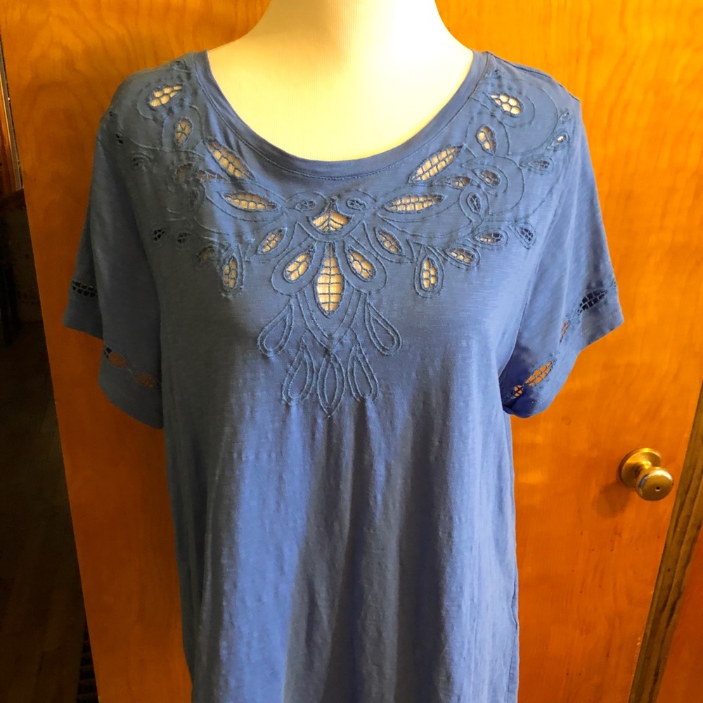 Charter Club brand blue top.